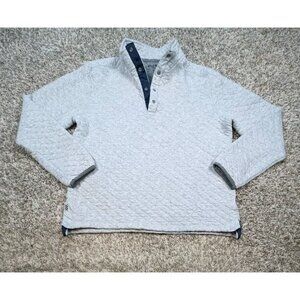 Rhone Gramercy Quilted Long Sleeve Pullover Snap Button Gray Men's Medium